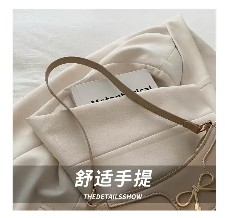 Black Bow Embroidered Shoulder Bag for Women — feature 6