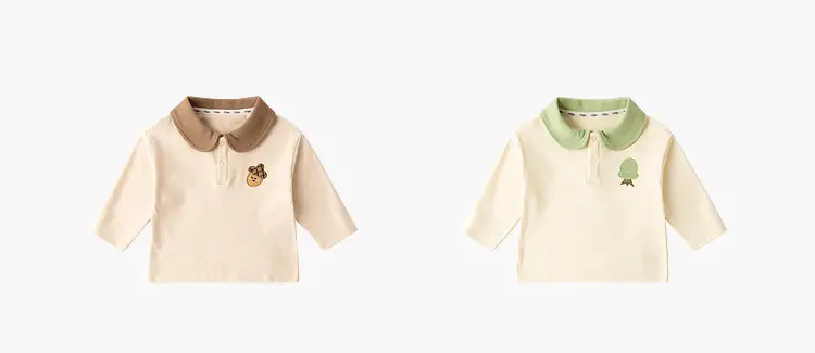 Dudu Home Kids Polo T-Shirt Striped Pink Green Spring — feature 11