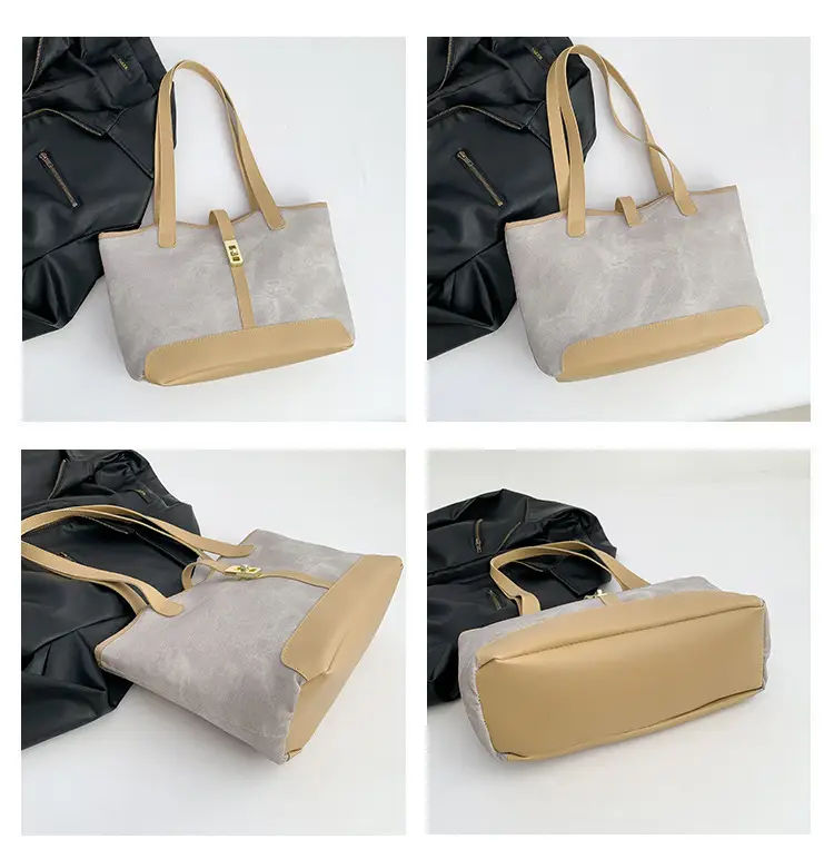 2025 Western Handheld Tote Bag Grey Black — feature 10