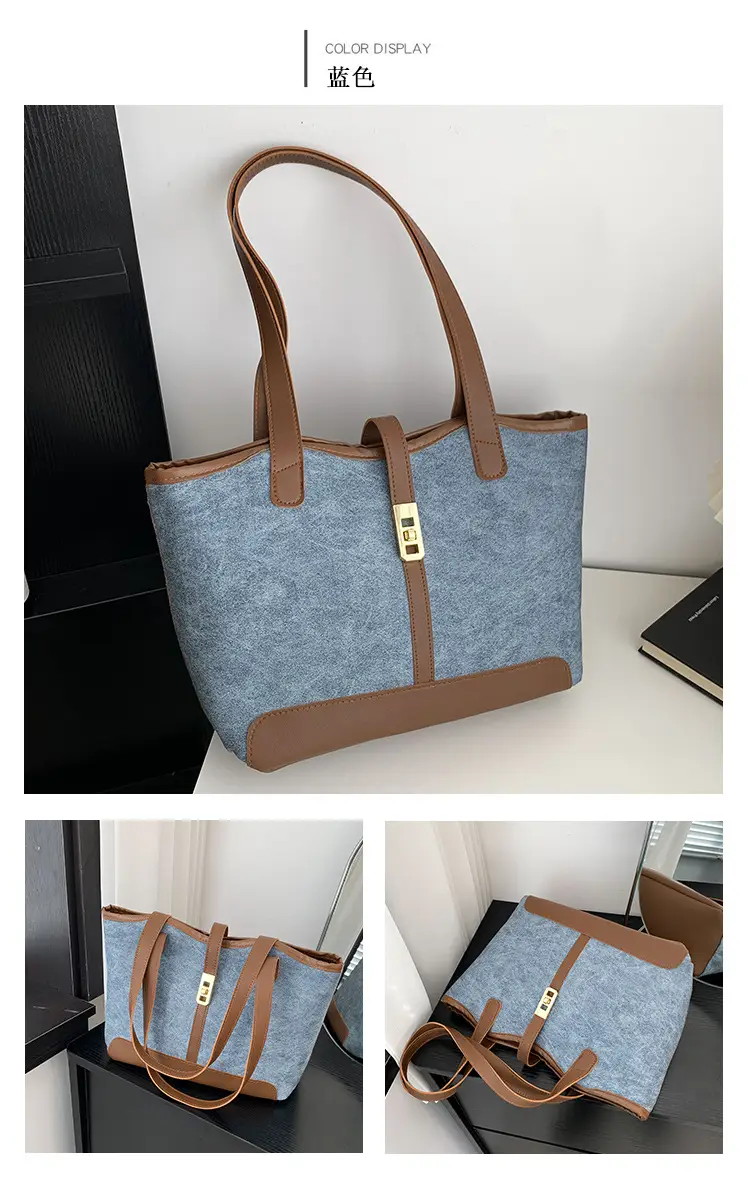 2025 Western Handheld Tote Bag Grey Black — feature 24