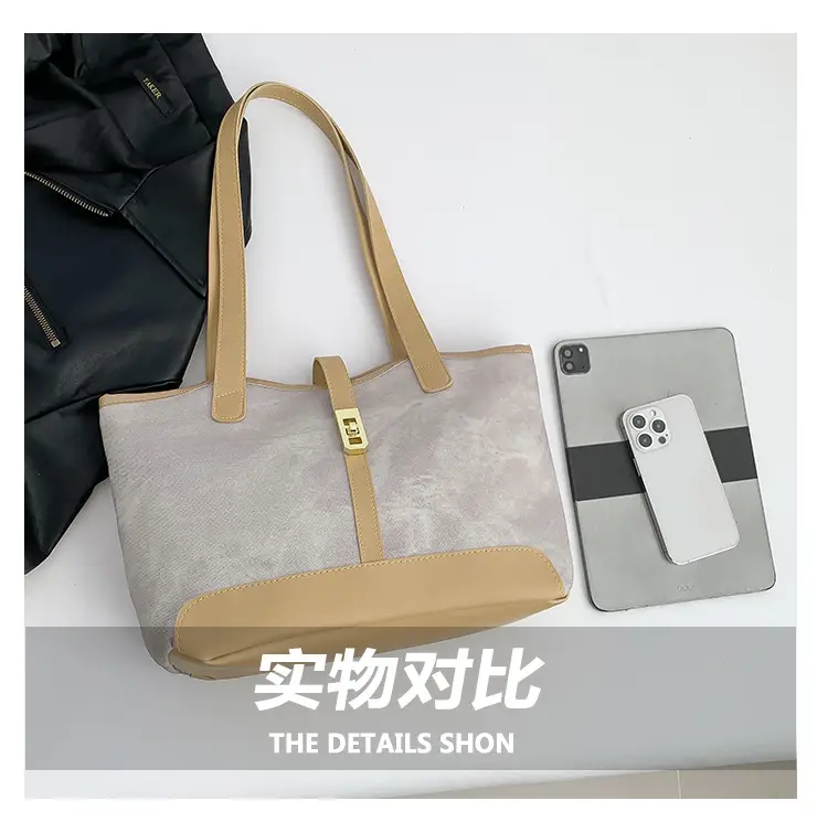 2025 Western Handheld Tote Bag Grey Black — feature 8