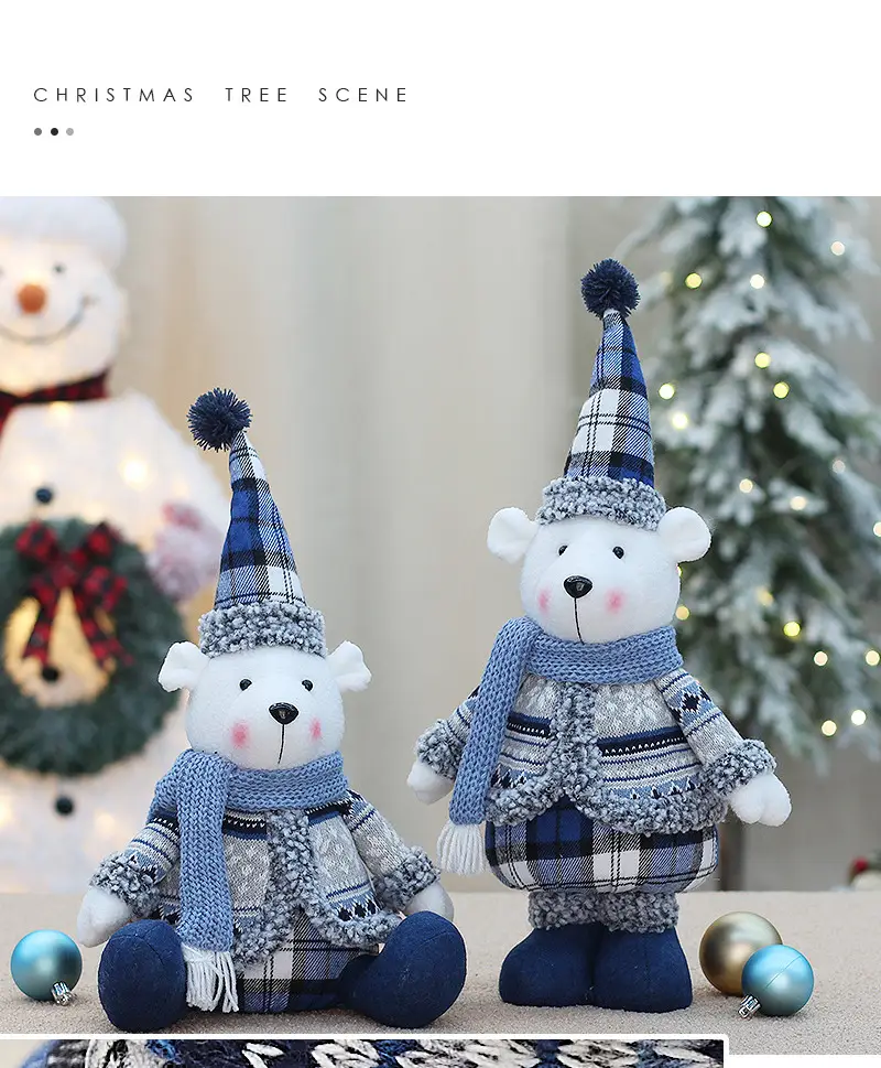Blue Plaid Deer Doll Christmas Decor — feature 5