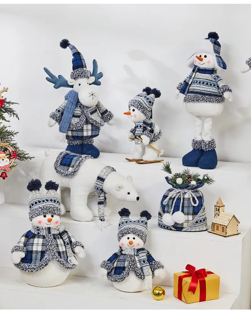 Blue Plaid Deer Doll Christmas Decor — feature 8