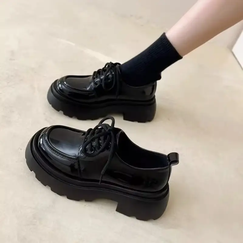 British Style Thick-Soled Leather Shoes for Women, New Spring Versatile Black Dress Shoes, Loafers - Image 5