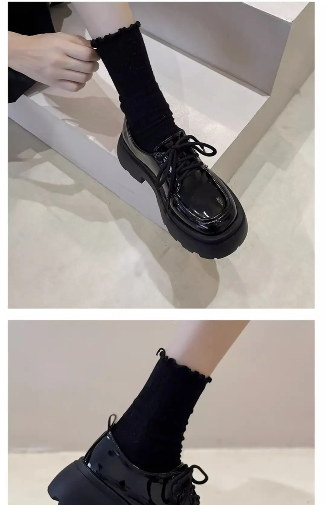British Style Thick-Soled Leather Shoes for Women, New Spring Versatile Black Dress Shoes, Loafers — feature 6