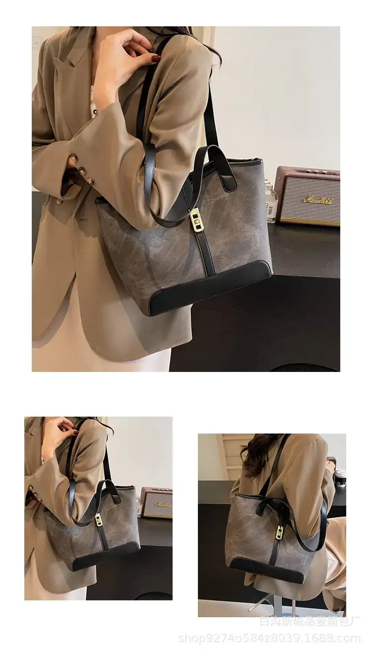 Vintage Textured Large Capacity Shoulder Bag 2026 Winter — feature 10