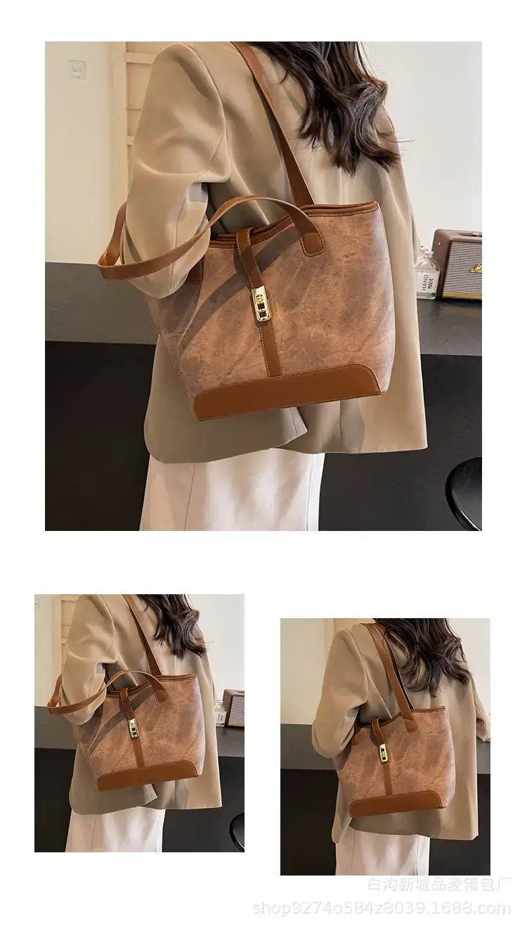 Vintage Textured Large Capacity Shoulder Bag 2026 Winter — feature 11