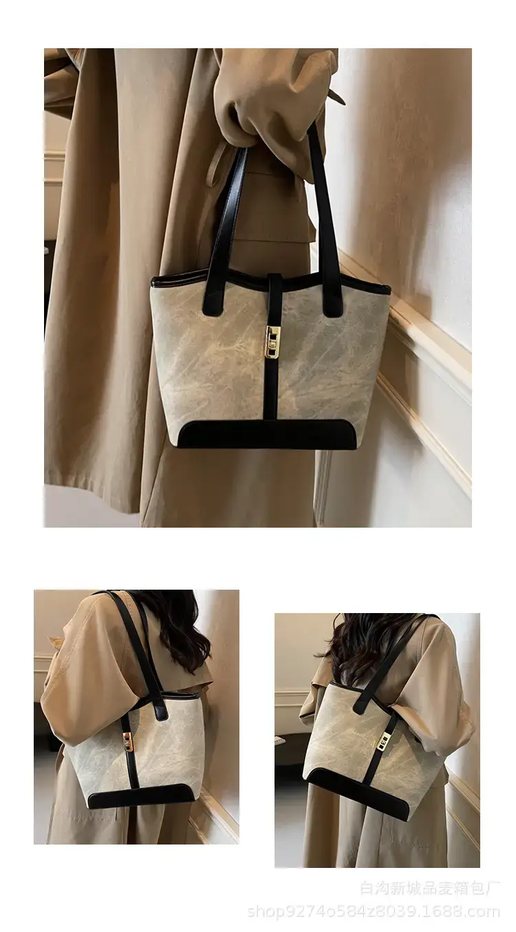 Vintage Textured Large Capacity Shoulder Bag 2026 Winter — feature 12
