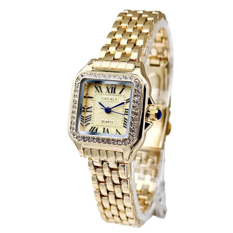 Square Diamond Encrusted Women's Quartz Watch - Image 8