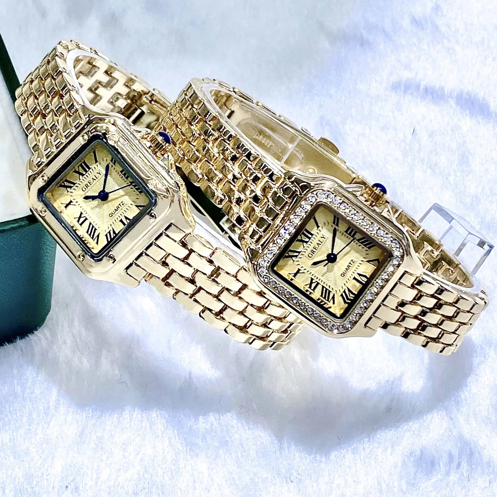 Square Diamond Encrusted Women's Quartz Watch — feature 14