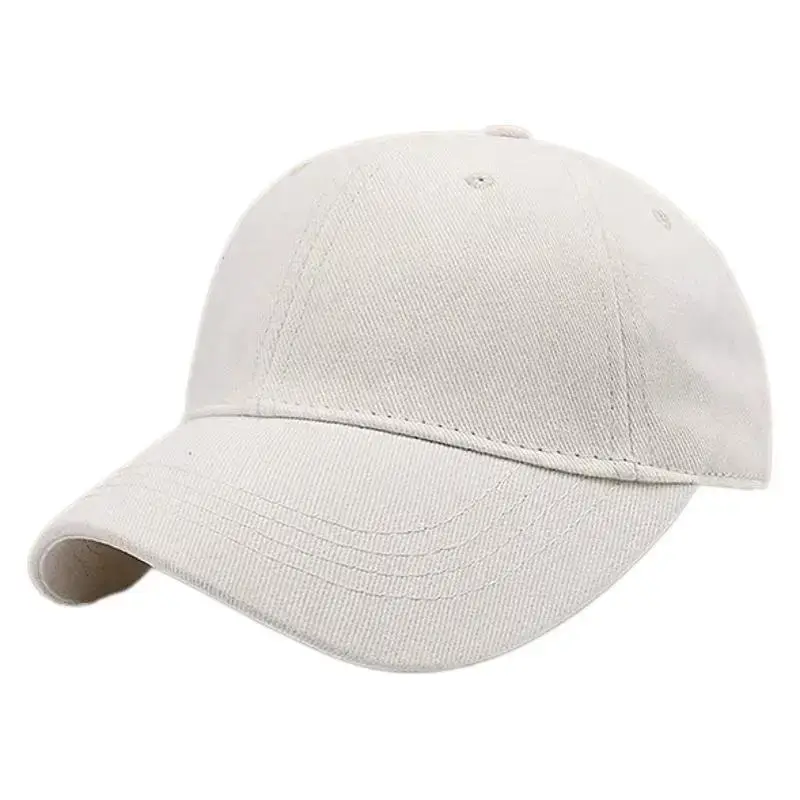 Men White Baseball Cap Large Head Cotton K-Style - Image 14