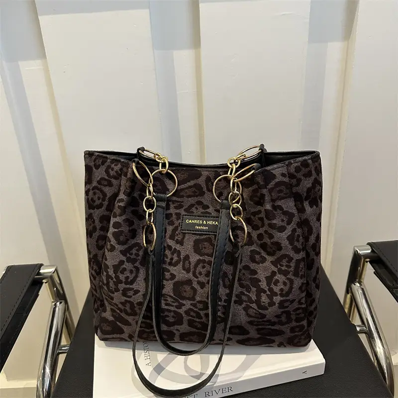 Leopard Print Single Shoulder Bag Women Large Capacity Tote - Image 7