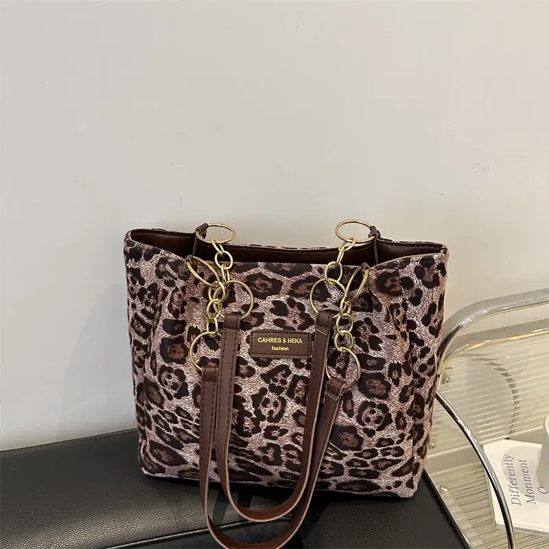 Retro Leopard Print Shoulder Tote for Women 2024 - Image 5