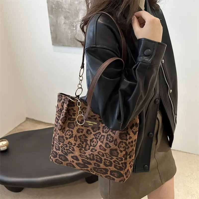 Retro Leopard Print Shoulder Tote for Women 2024 - Image 6