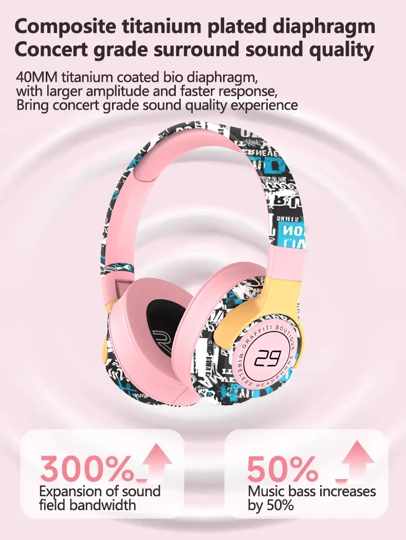 True Wireless Over Ear Bluetooth Music Headphones for Apple Phones β feature 5