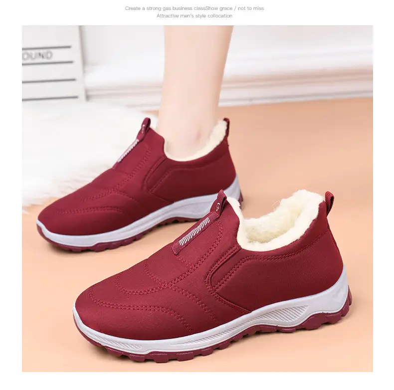 2025 Winter New Style Fleece-Lined Warm Thickened Old Beijing Cotton Shoes for Women, Short Versatile Women's Boots, Couple's Style Men's Shoes — feature 11