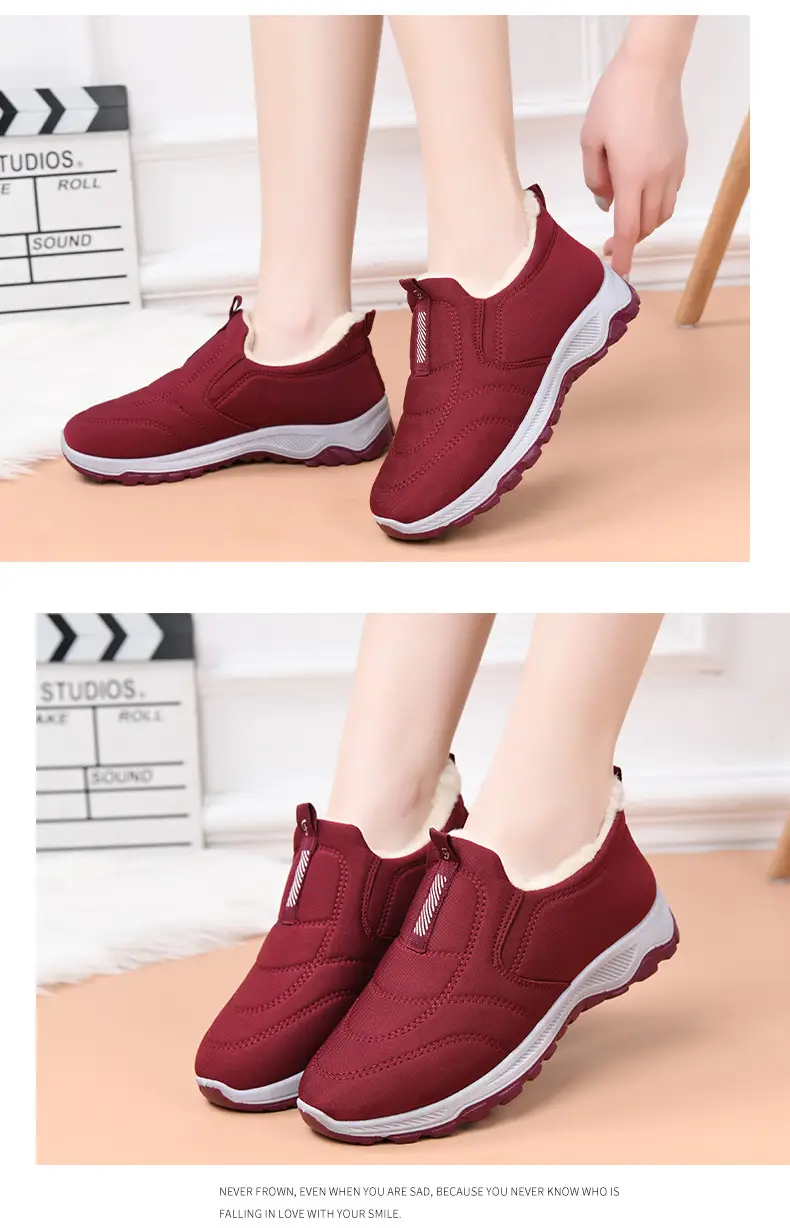 2025 Winter New Style Fleece-Lined Warm Thickened Old Beijing Cotton Shoes for Women, Short Versatile Women's Boots, Couple's Style Men's Shoes — feature 12