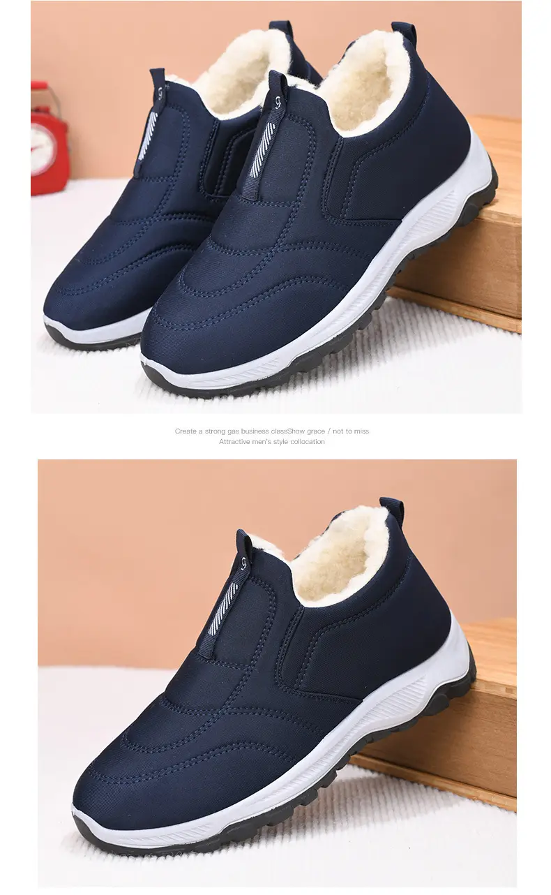 2025 Winter New Style Fleece-Lined Warm Thickened Old Beijing Cotton Shoes for Women, Short Versatile Women's Boots, Couple's Style Men's Shoes — feature 14
