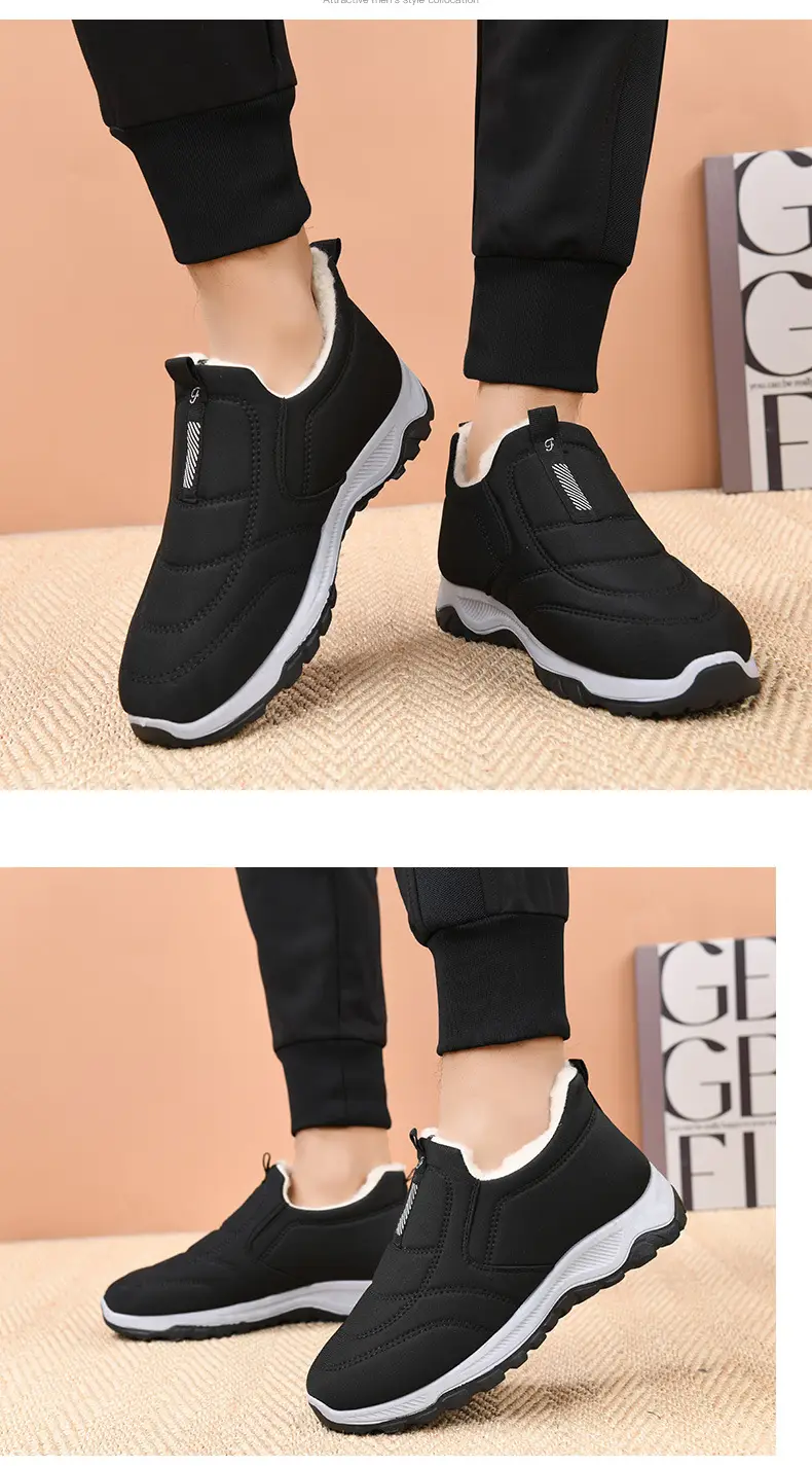 2025 Winter New Style Fleece-Lined Warm Thickened Old Beijing Cotton Shoes for Women, Short Versatile Women's Boots, Couple's Style Men's Shoes — feature 19