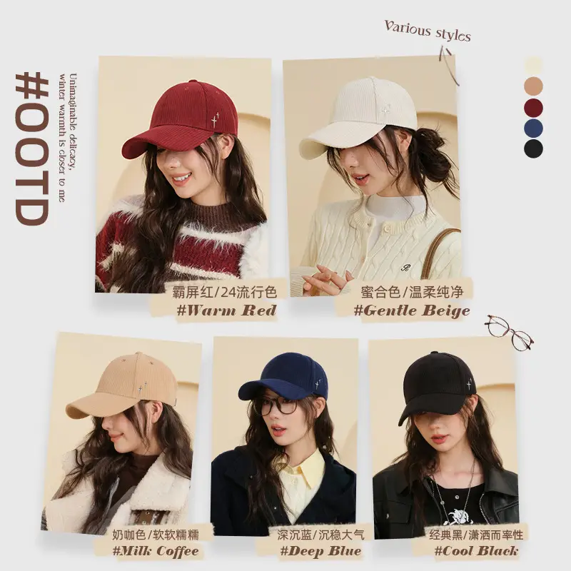 Black Drawstring Baseball Cap for Women Winter Casual All Match - Image 6