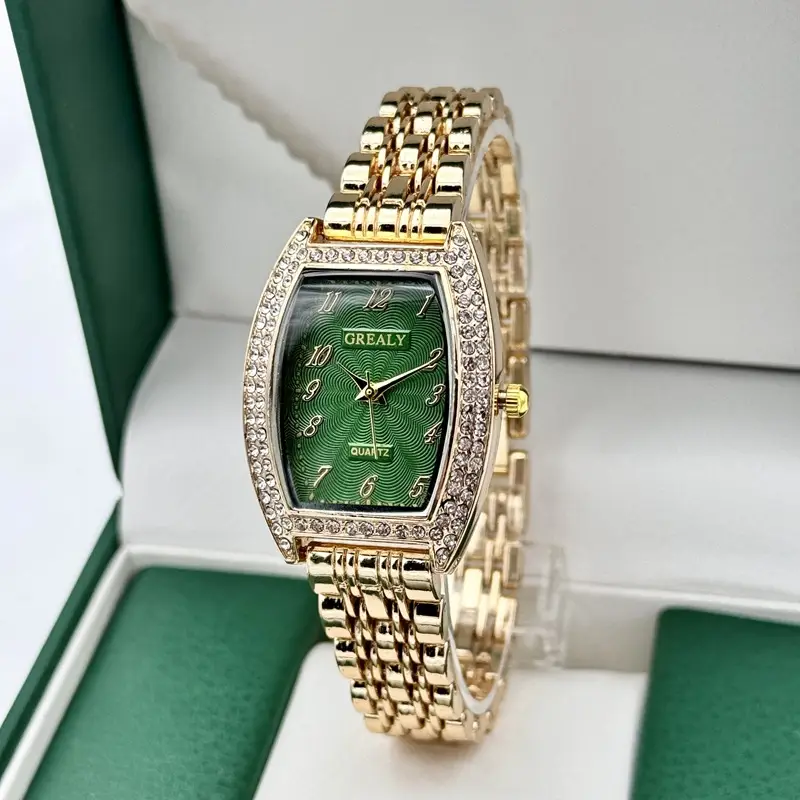 Gold Diamond Watch for Women with Quartz Dial - Image 15