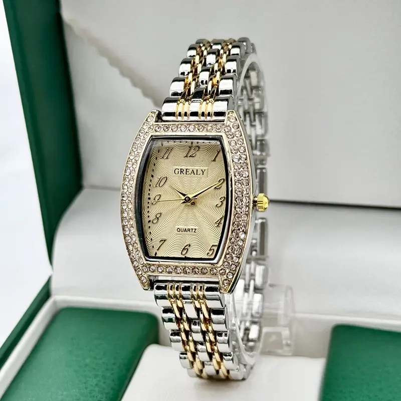 Gold Diamond Watch for Women with Quartz Dial - Image 16