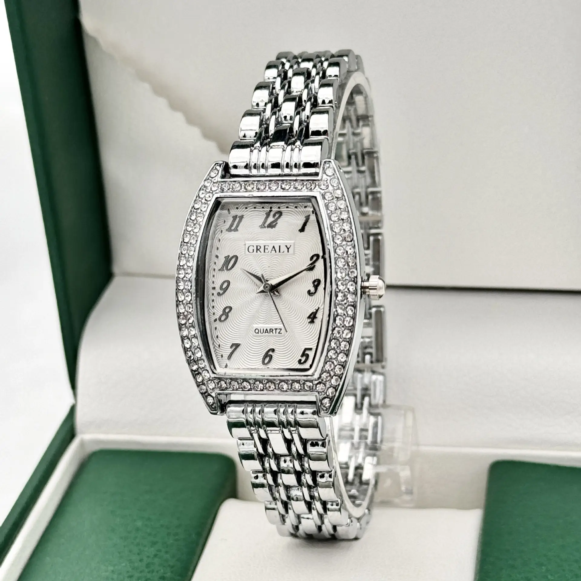 Gold Diamond Watch for Women with Quartz Dial - Image 10