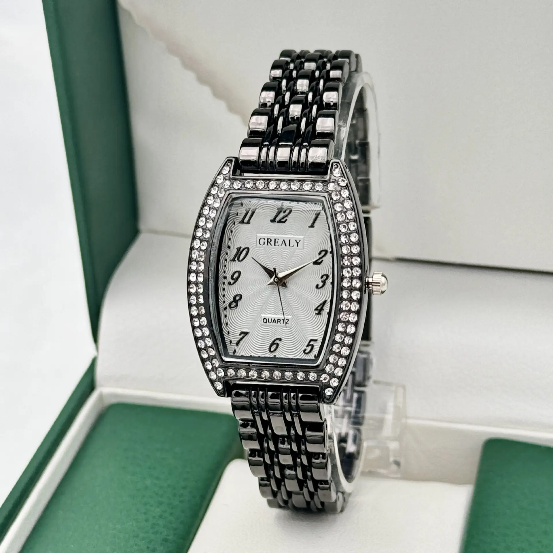 Gold Diamond Watch for Women with Quartz Dial - Image 11