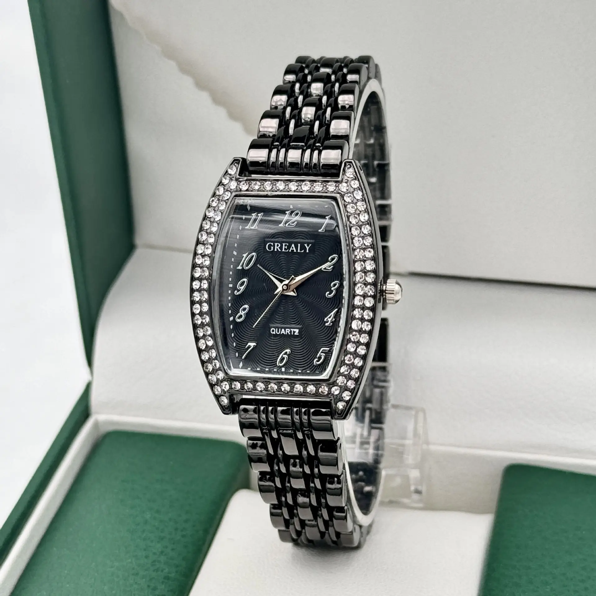 Gold Diamond Watch for Women with Quartz Dial - Image 12