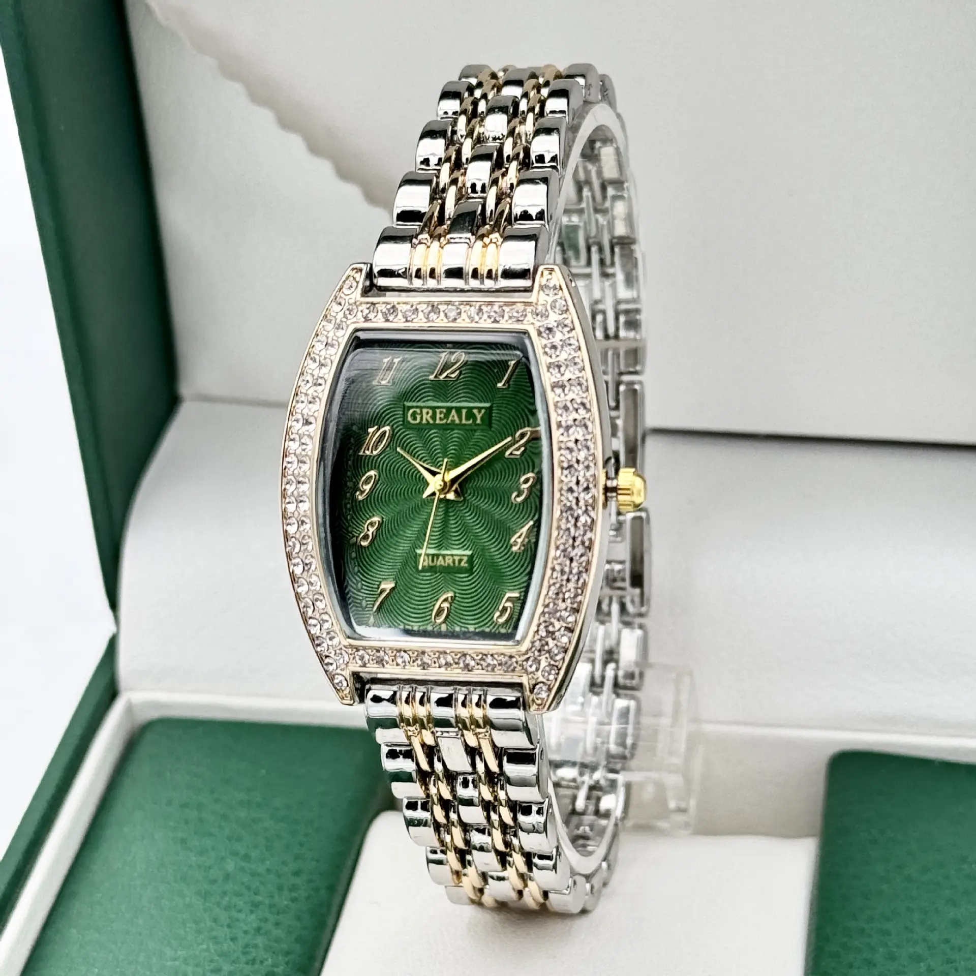 Gold Diamond Watch for Women with Quartz Dial - Image 7