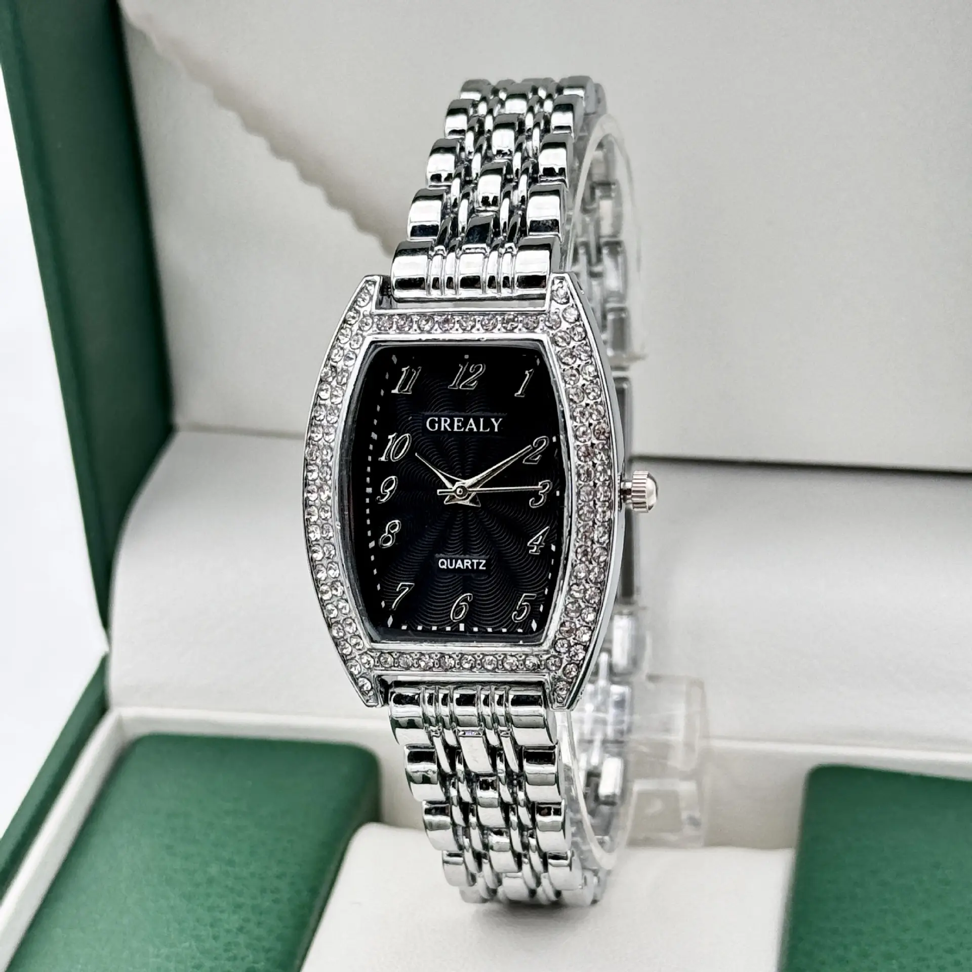 Gold Diamond Watch for Women with Quartz Dial - Image 9