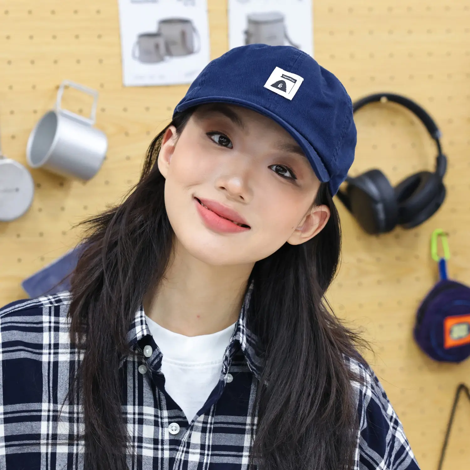 Japanese Style Blue Baseball Cap for Women Men