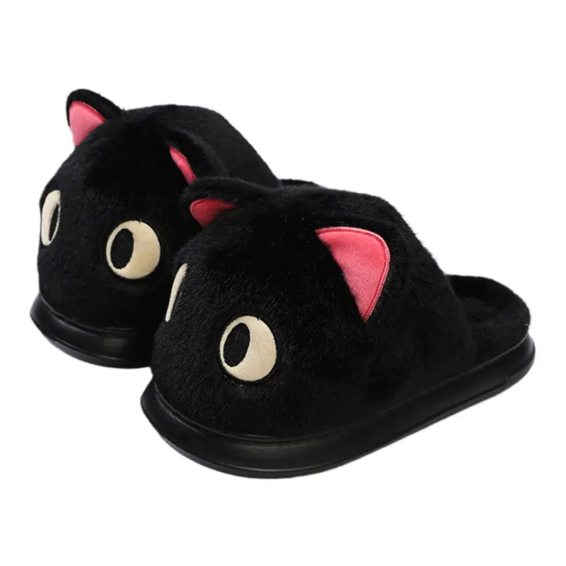 Warm Edge Cotton Slippers Cute Cotton Slippers Women's Autumn and Winter fleece-lined Thickened Low Warm Indoor Slippers for Men