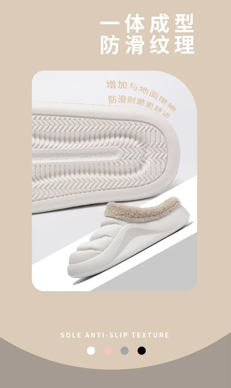Cotton Slippers Men's Winter fleece-lined Warm Cotton Shoes Home Outdoor Two-Wear Waterproof Removeable Wool Slippers for Couples Baotou Slippers — feature 7