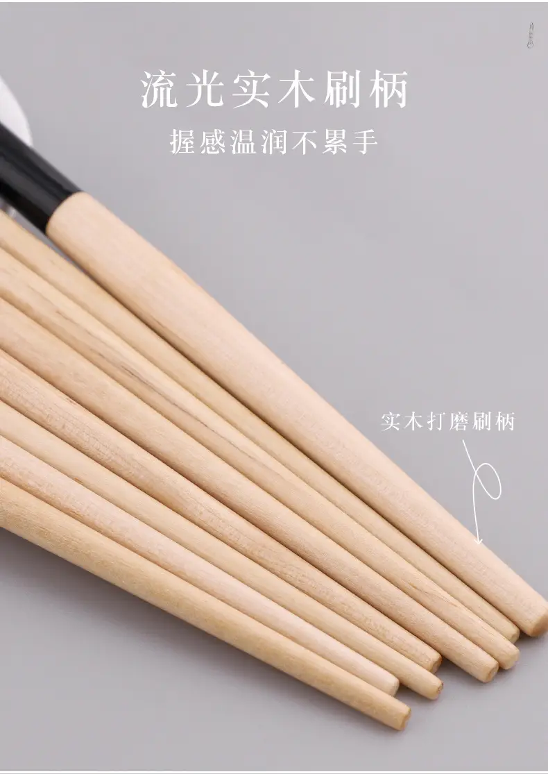 New 5/8 Pony Hair Eye Halo Brush Set Wooden Handle Oblique Eyebrow Eye Shadow Concealer Wool Cangzhou Makeup Brush — feature 10