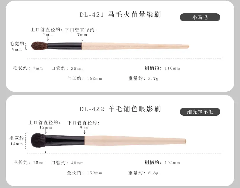 New 5/8 Pony Hair Eye Halo Brush Set Wooden Handle Oblique Eyebrow Eye Shadow Concealer Wool Cangzhou Makeup Brush — feature 14