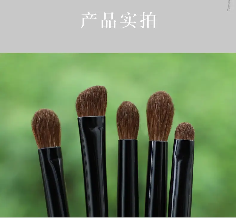 New 5/8 Pony Hair Eye Halo Brush Set Wooden Handle Oblique Eyebrow Eye Shadow Concealer Wool Cangzhou Makeup Brush — feature 16