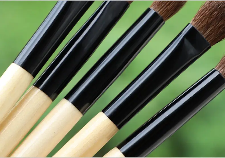 New 5/8 Pony Hair Eye Halo Brush Set Wooden Handle Oblique Eyebrow Eye Shadow Concealer Wool Cangzhou Makeup Brush — feature 18