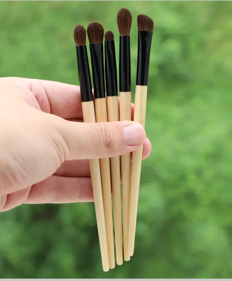 New 5/8 Pony Hair Eye Halo Brush Set Wooden Handle Oblique Eyebrow Eye Shadow Concealer Wool Cangzhou Makeup Brush — feature 20