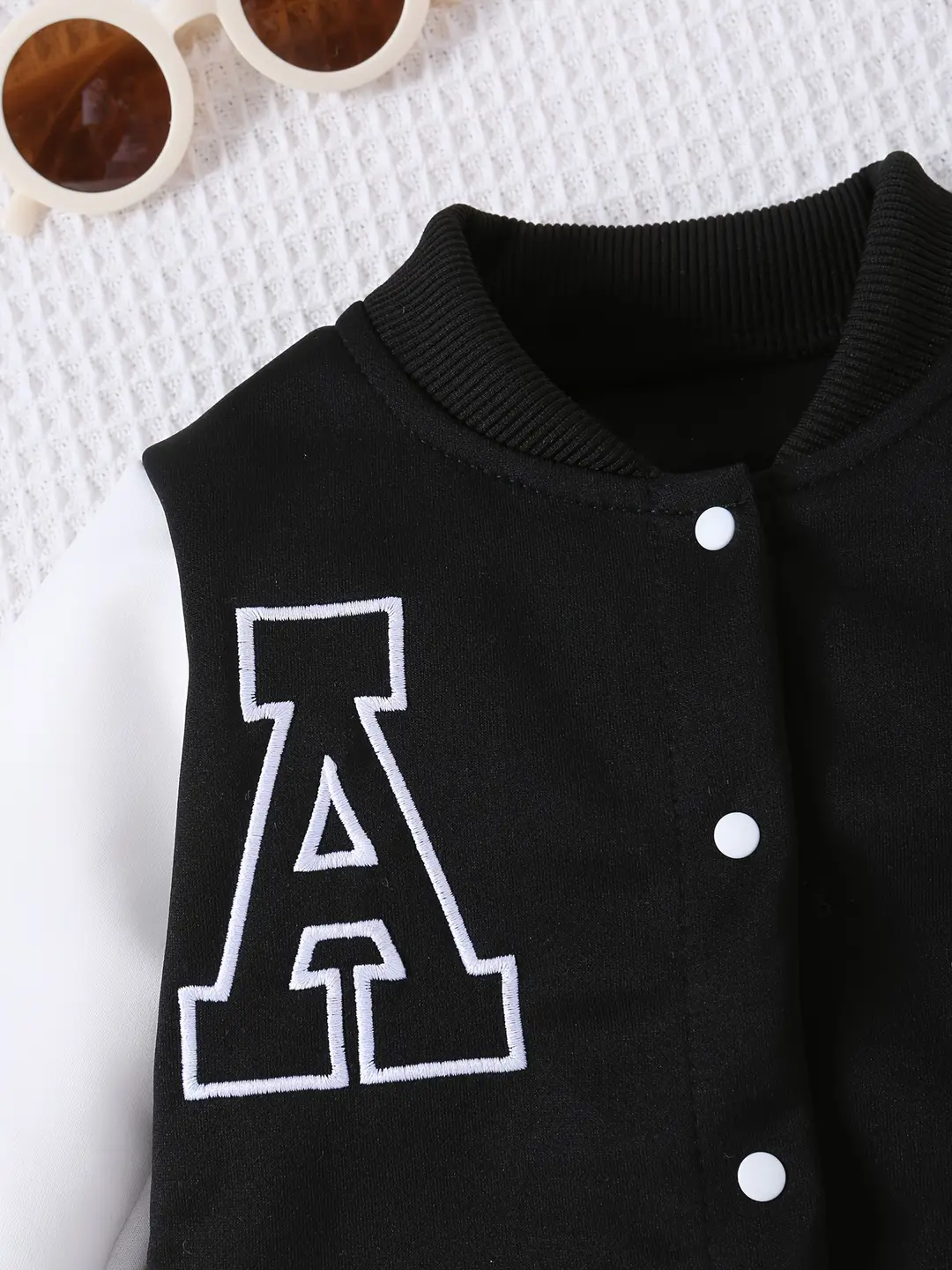 2024 Autumn Cross-border Special Stitching Embroidered Letter Baseball Suit Jacket Casual Trousers Baby Two-piece Set