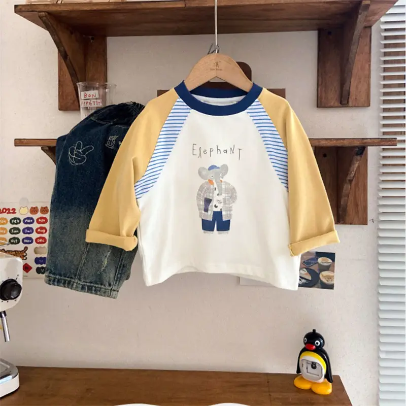Autumn Kids Raglan Sleeve T-Shirt Cotton Bottom Boy - Image 4