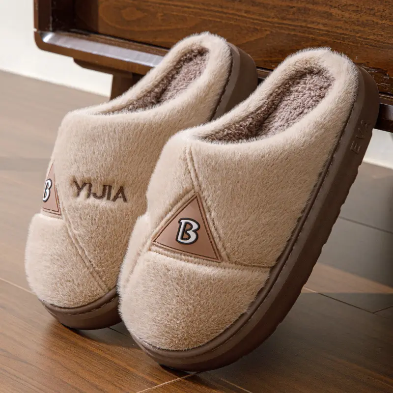 Eva Cotton Slippers for Men, Large Size, Soft Sole, Indoor Non-Slip, Warm Cotton Slippers, Winter Plush Slippers for Men, Wholesale Flat Slippers - Image 4