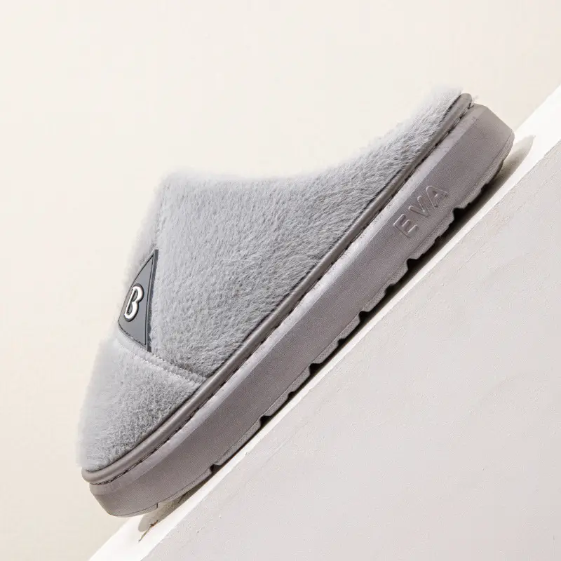 Eva Cotton Slippers for Men, Large Size, Soft Sole, Indoor Non-Slip, Warm Cotton Slippers, Winter Plush Slippers for Men, Wholesale Flat Slippers - Image 6