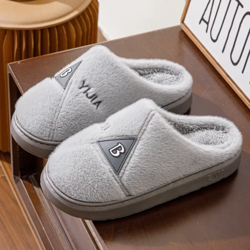 Eva Cotton Slippers for Men, Large Size, Soft Sole, Indoor Non-Slip, Warm Cotton Slippers, Winter Plush Slippers for Men, Wholesale Flat Slippers - Image 2