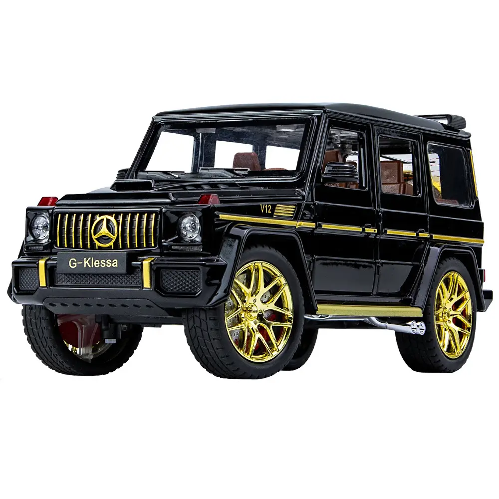 1:24 large G G63 large alloy car model off-road vehicle six-door children's toy car with sound and light