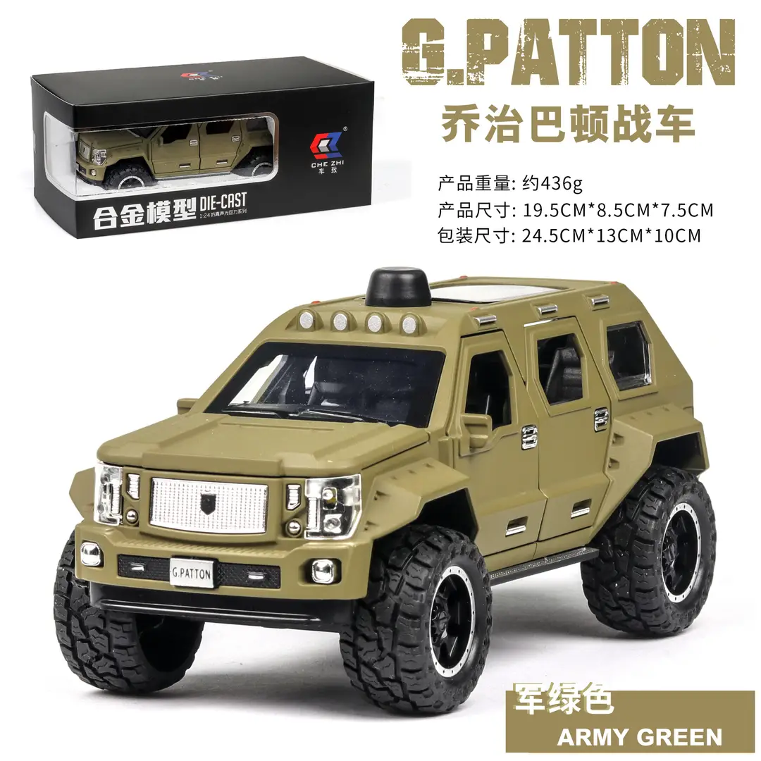 1:24 large G G63 large alloy car model off-road vehicle six-door children's toy car with sound and light