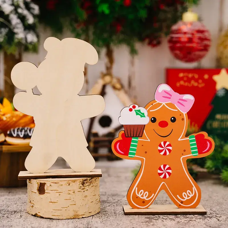 Gingerbread Man Christmas Decor Wooden Ornaments - Image 5