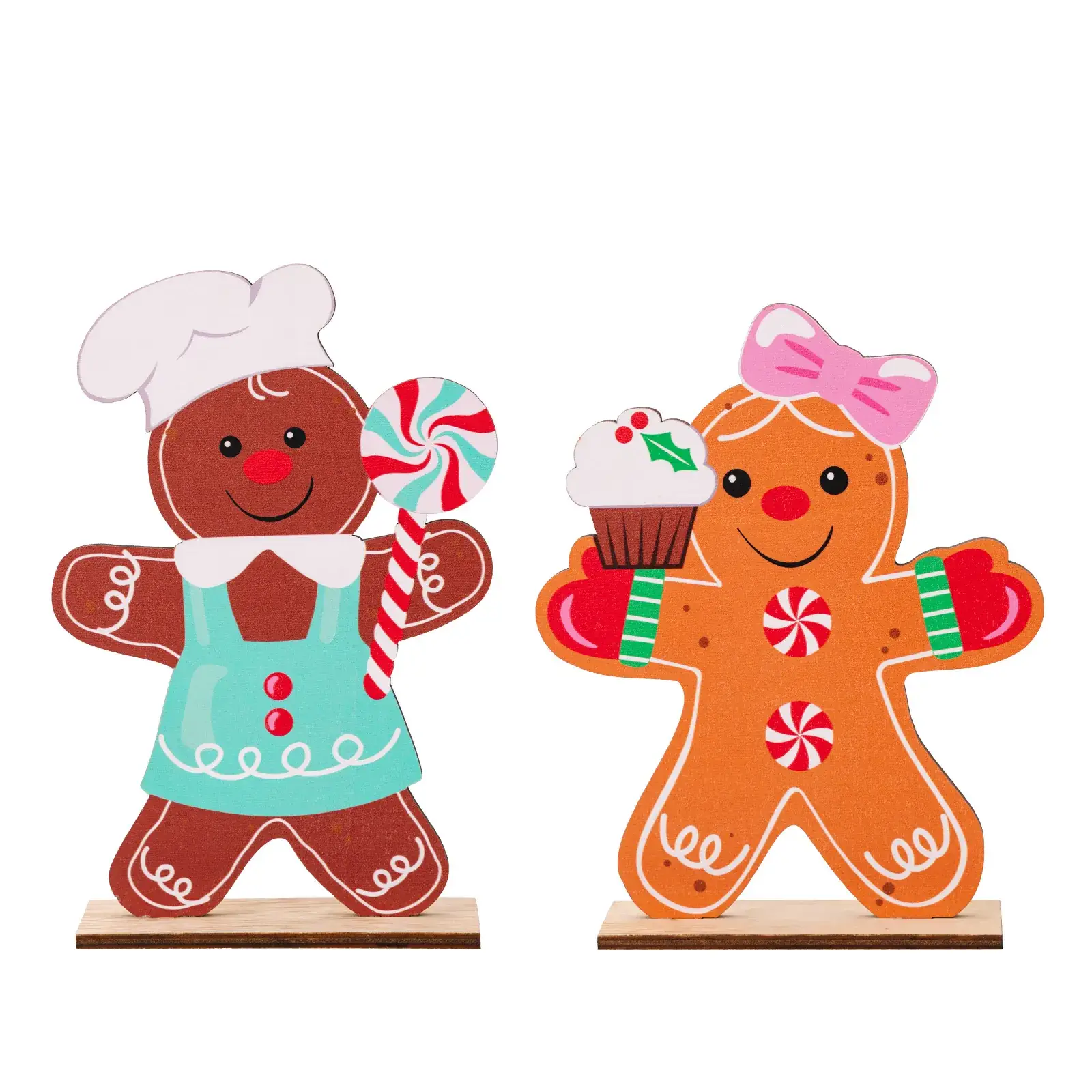 Gingerbread Man Christmas Decor Wooden Ornaments - Image 7