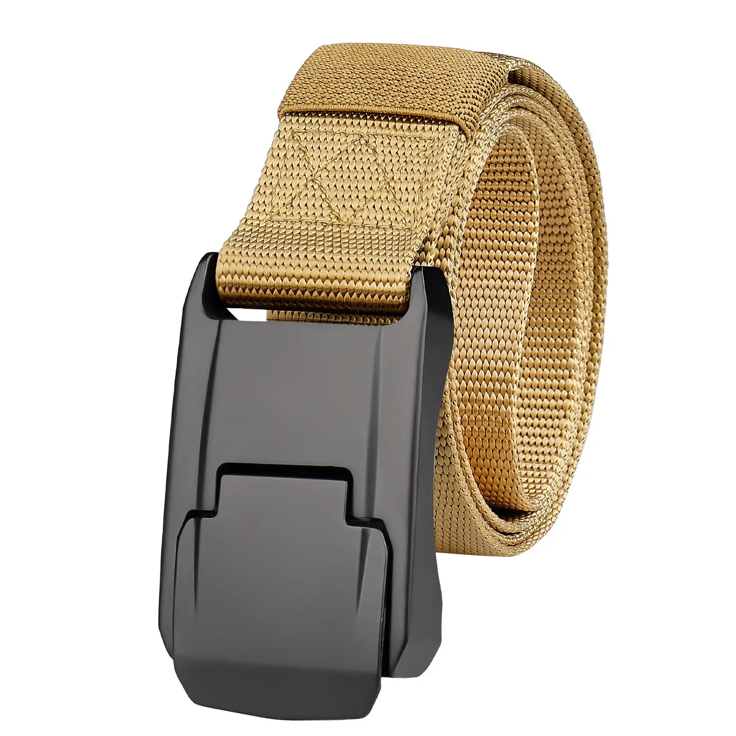 Men's Nylon Tactical Belt Quick-Release Buckle Green - Image 7