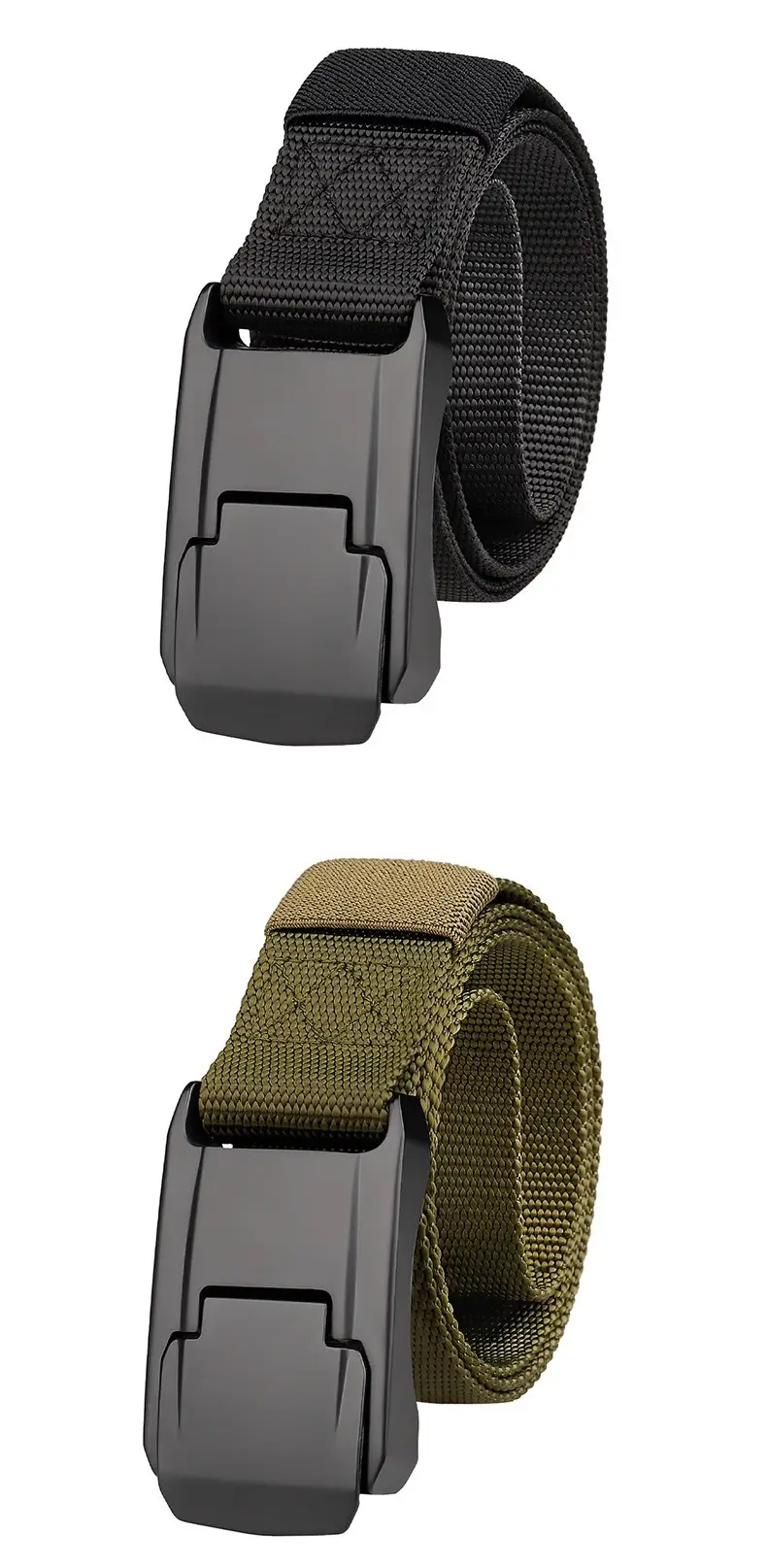 Men's Nylon Tactical Belt Quick-Release Buckle Green — feature 10